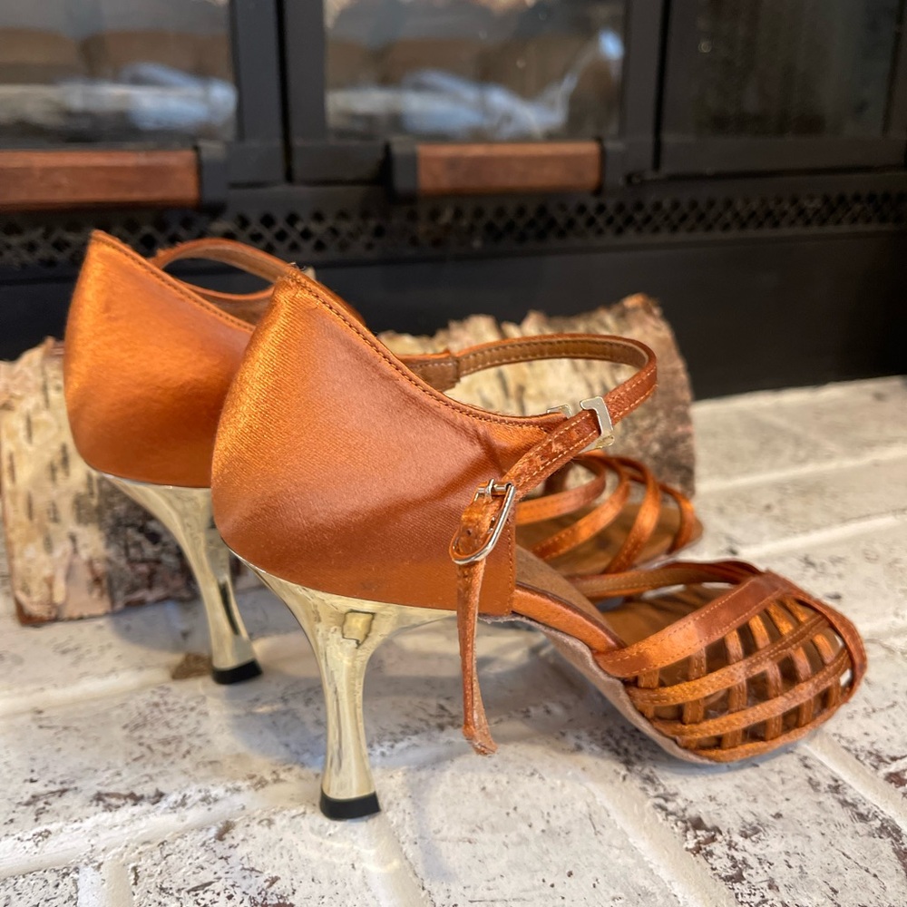 Elegant Satin Strappy Heels - Ballroom shoes